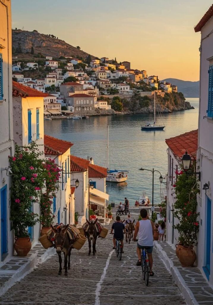 View down alley to Hydra port